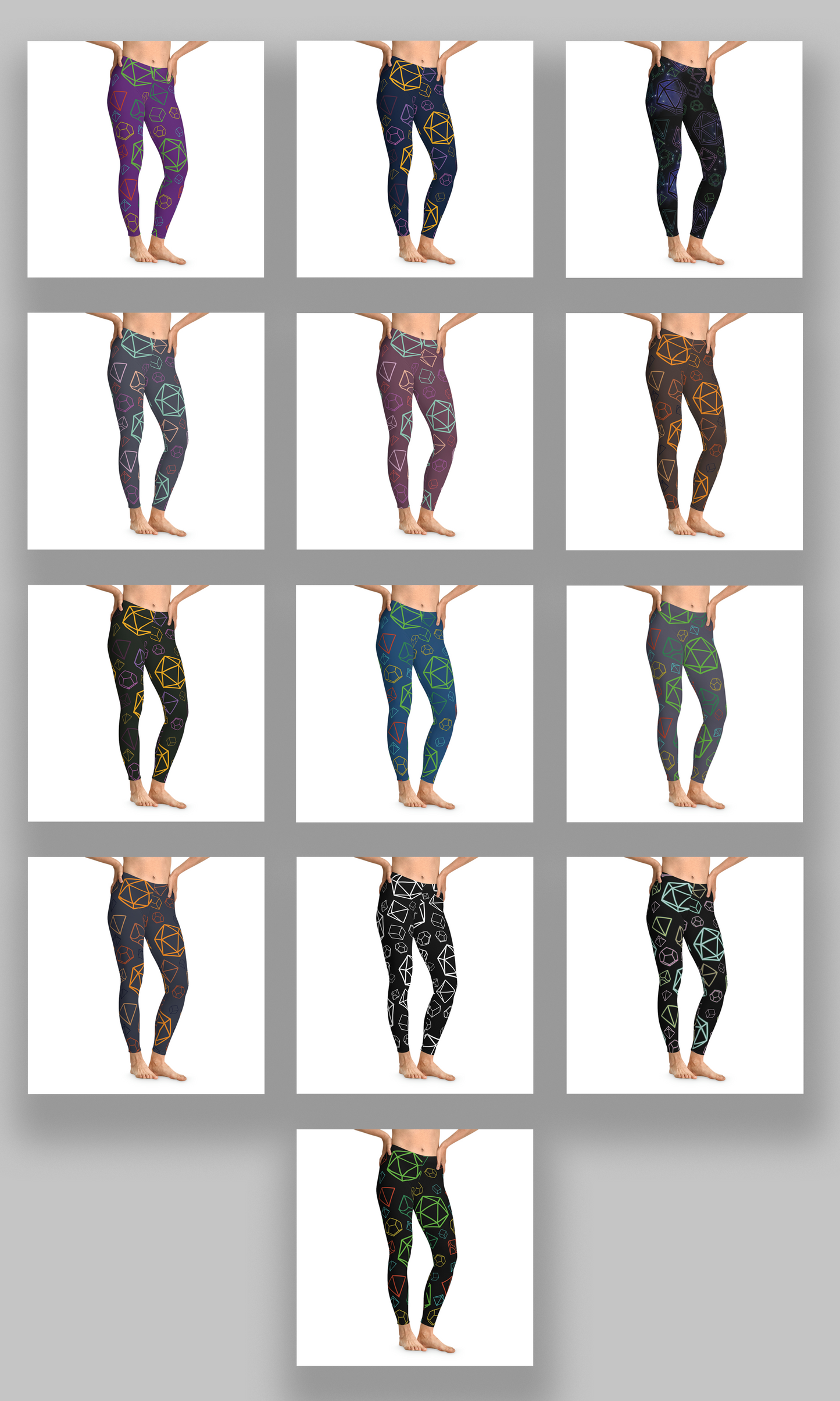 D20 Dice Leggings for the Ultimate D&D Fan (AOP) - Perfect for Gaming or Everyday Wear
